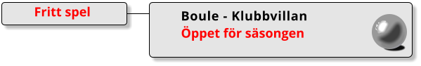 Boule - Klubbvillan Öppet för säsongen Fritt spel